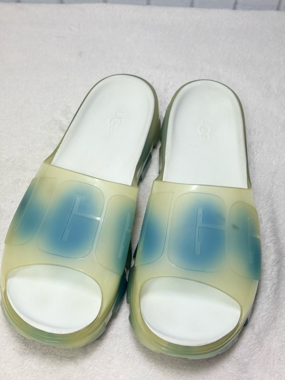 UGG Jella Clear Watercolor Slide, Cloudy Sky Sandals size 10B - Picture 4 of 13